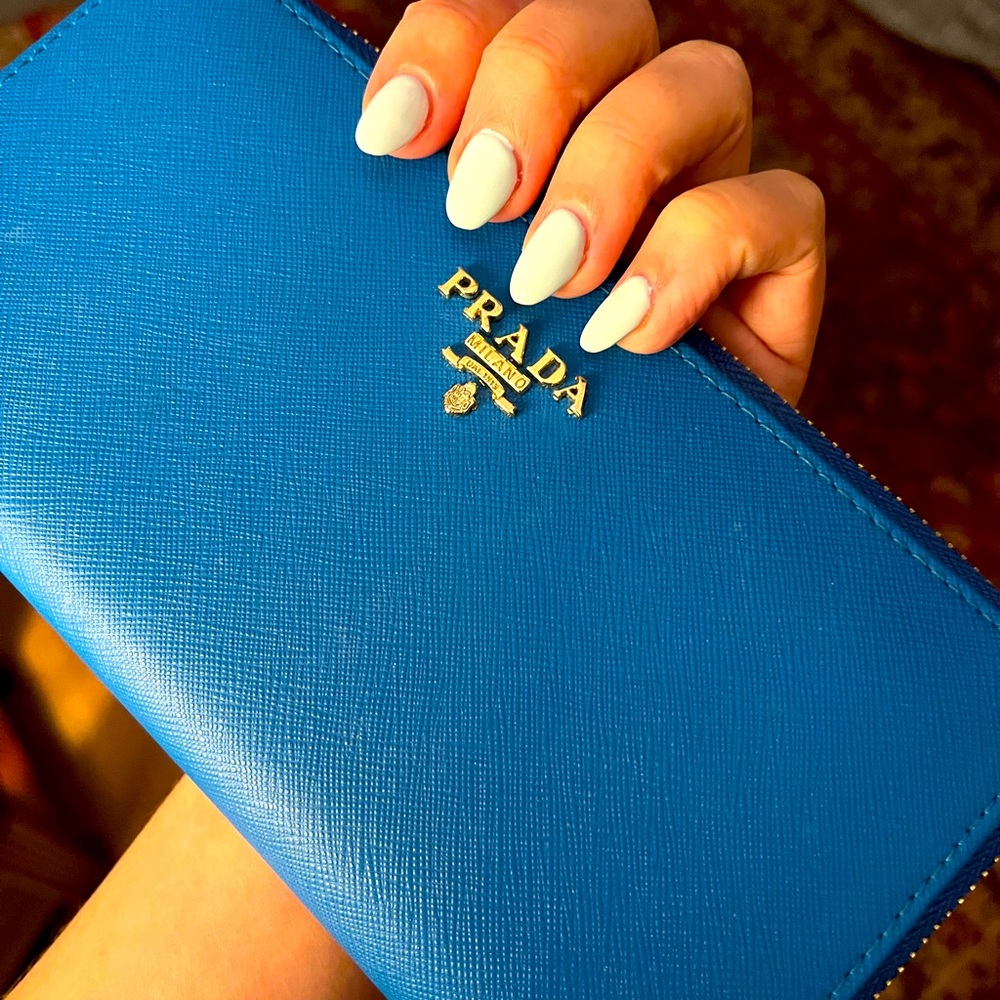 Blue and gold wallet